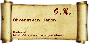 Ohrenstein Manon névjegykártya
